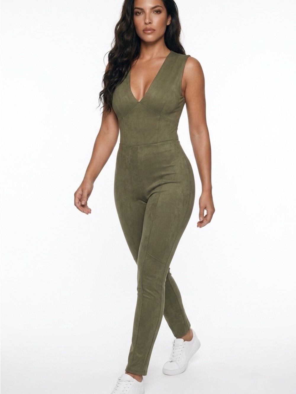 House of Harlow Olive Green V-Neck Bodysuit